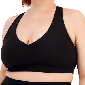 Id Ideology Plus Size strappy crossover Match Set Sports Bra Low Impact Black 2X